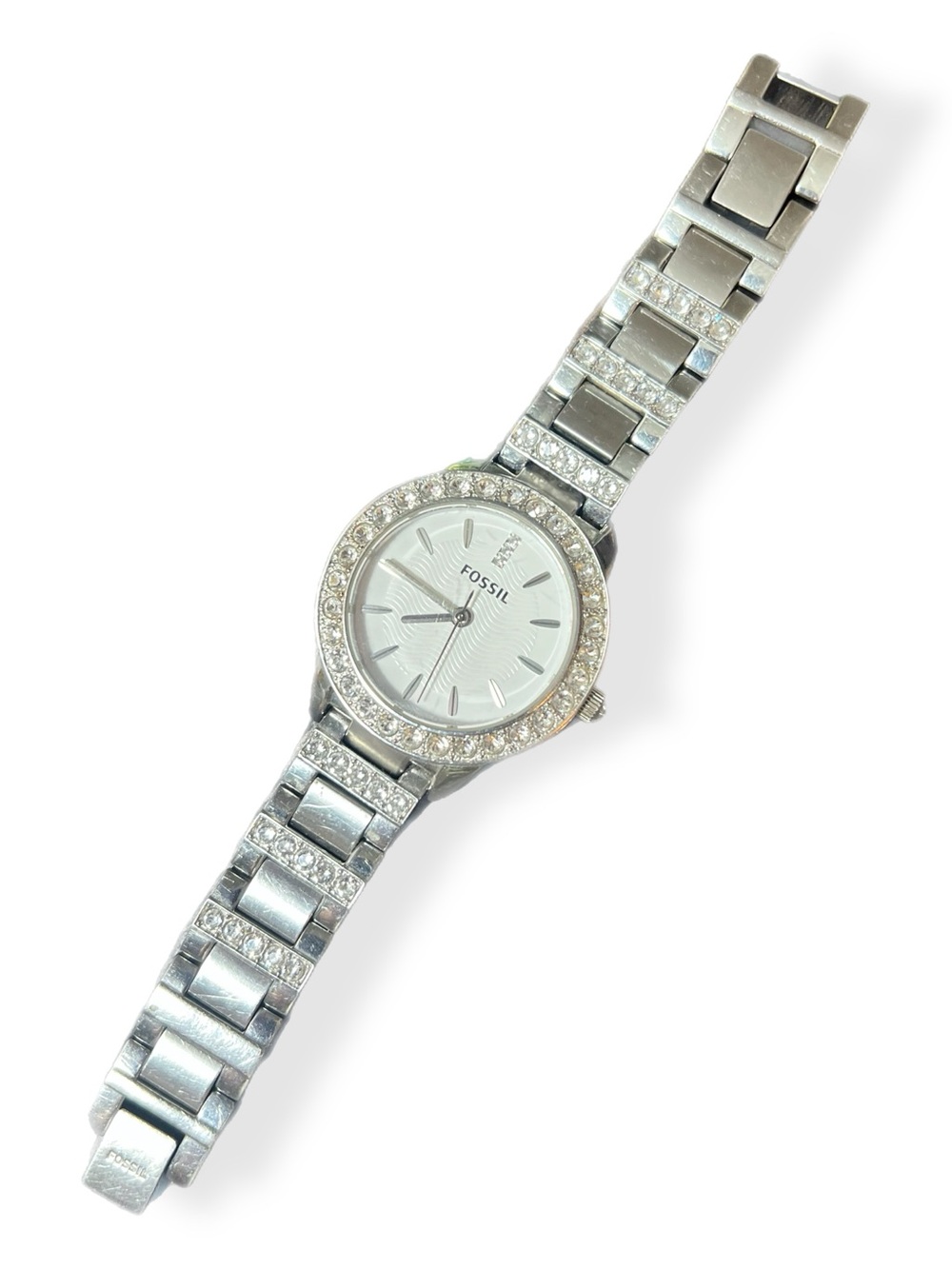 Fossil Women's Jesse Crystal Stainless Steel Silver Bracelet Watch